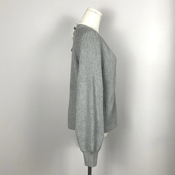 Marled Button Front Cardigan in Heather Grey size large - Picture 3 of 9